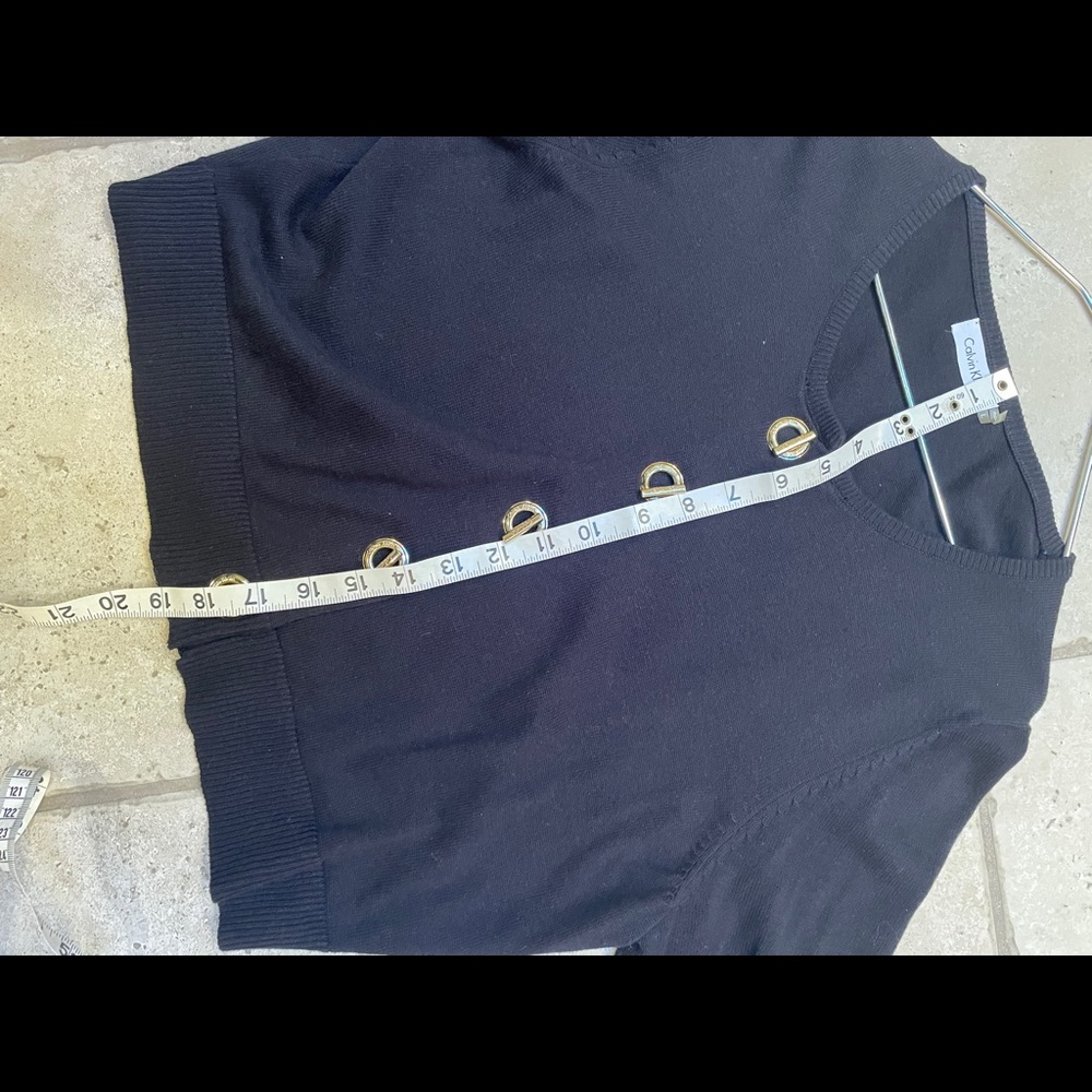 Black Calvin Klein Cardigan with Gold Buttons - Picture 6 of 7
